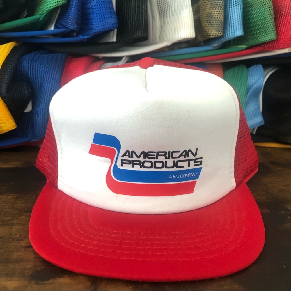 Vintage 80s Streetwear American Products KDI company  mesh Trucker Hat